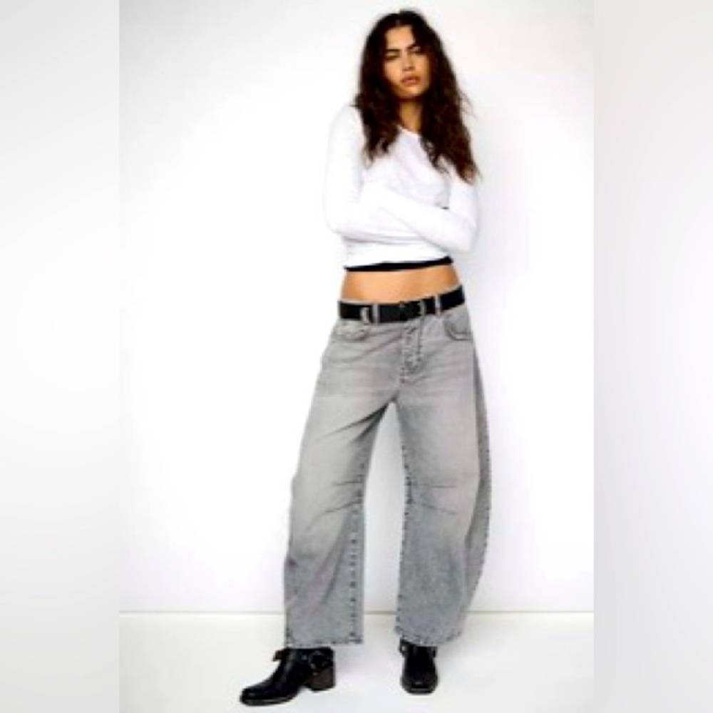 We the Free Good Luck Mid-Rise Barrel Jean